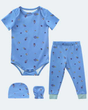 4 piece baby romper sets with printing