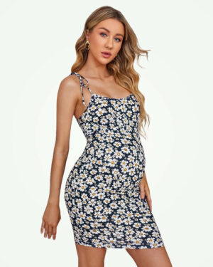 Maternity Tie Shoulder Floral Dress